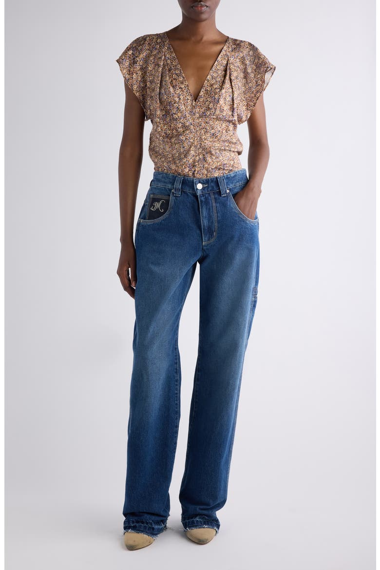 Lonea Floral Top, Alternate, color, OCHRE