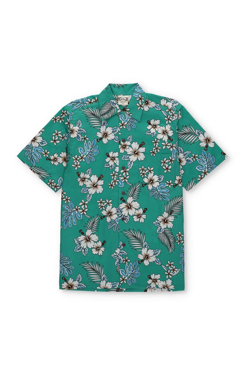 Fortela Tropical Short Sleeve Shirt, Main, color, Aqua Green