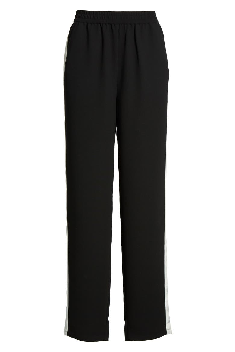 Stripe Track Pants, Alternate, color, BLACK- IVORY COMBO