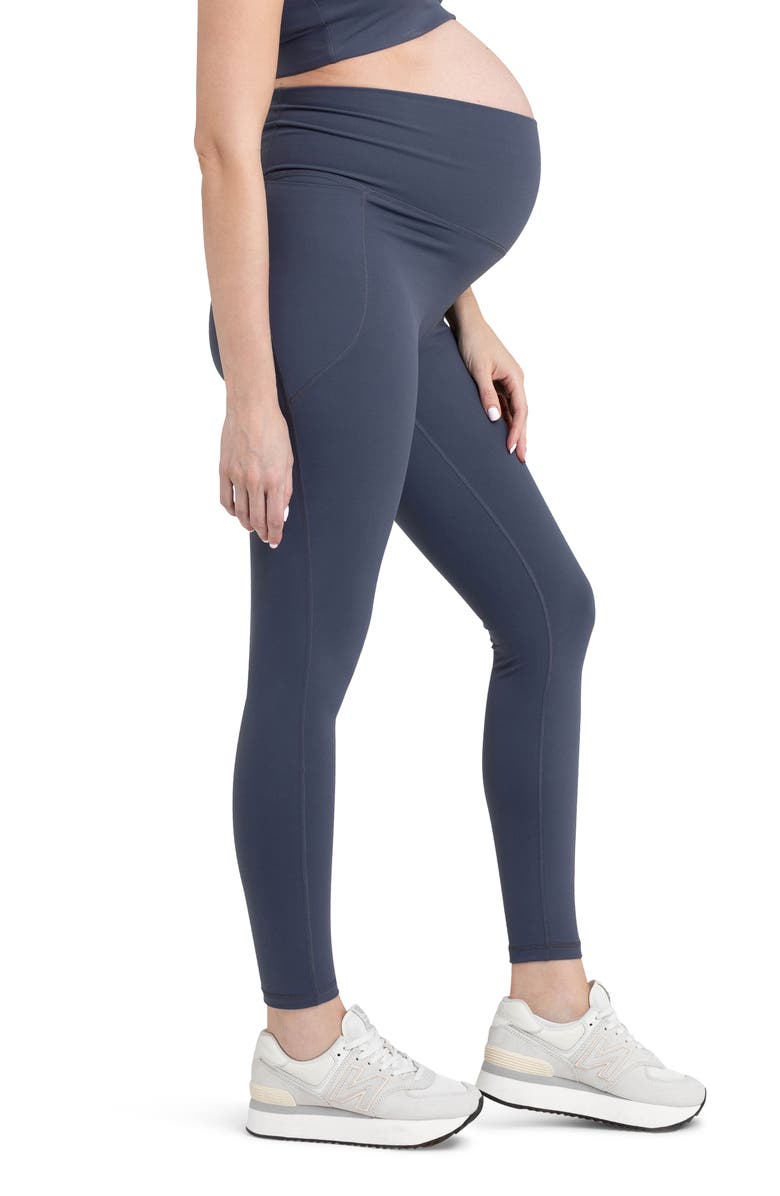 Ripe Maternity Tempo Stretch Nylon Pocket Maternity Leggings, Alternate, color, Blue Steel