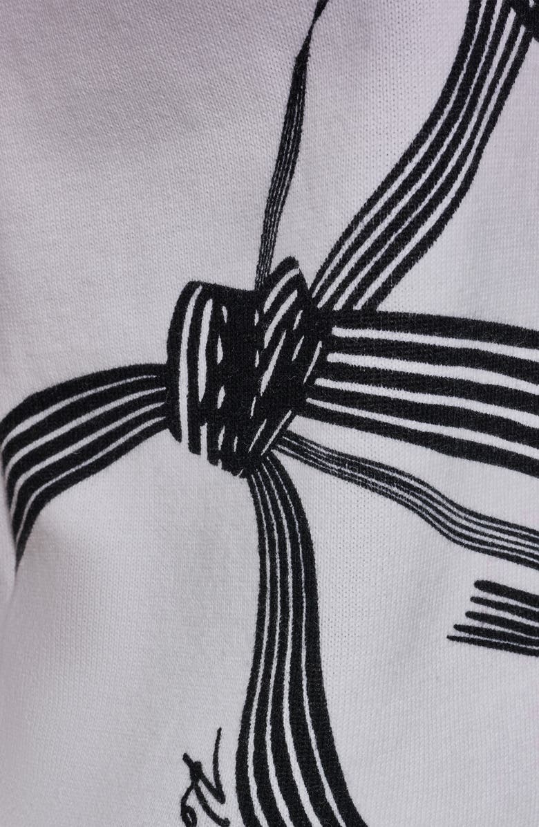 KARL LAGERFELD PARIS Bow Print Short Sleeve Cotton Sweater, Alternate, color, 