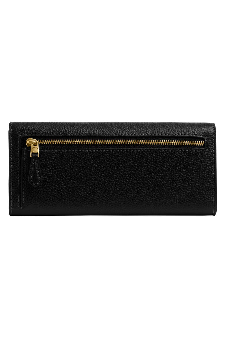 Slim Essential Polished Pebble Leather Wallet, Alternate, color, B4/BLACK