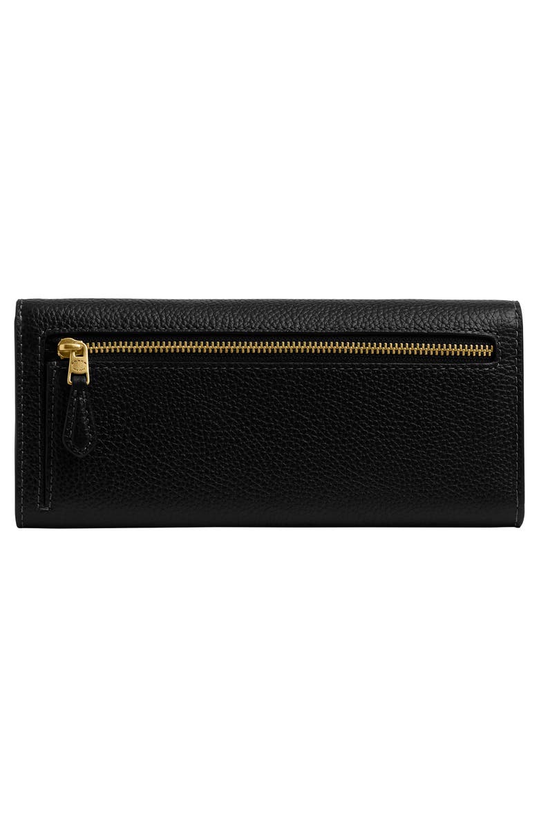 COACH Slim Essential Polished Pebble Leather Wallet, Alternate, color, B4/Black