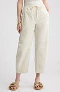 Treasure & Bond Pull-On Crop Barrel Leg Cotton Pants