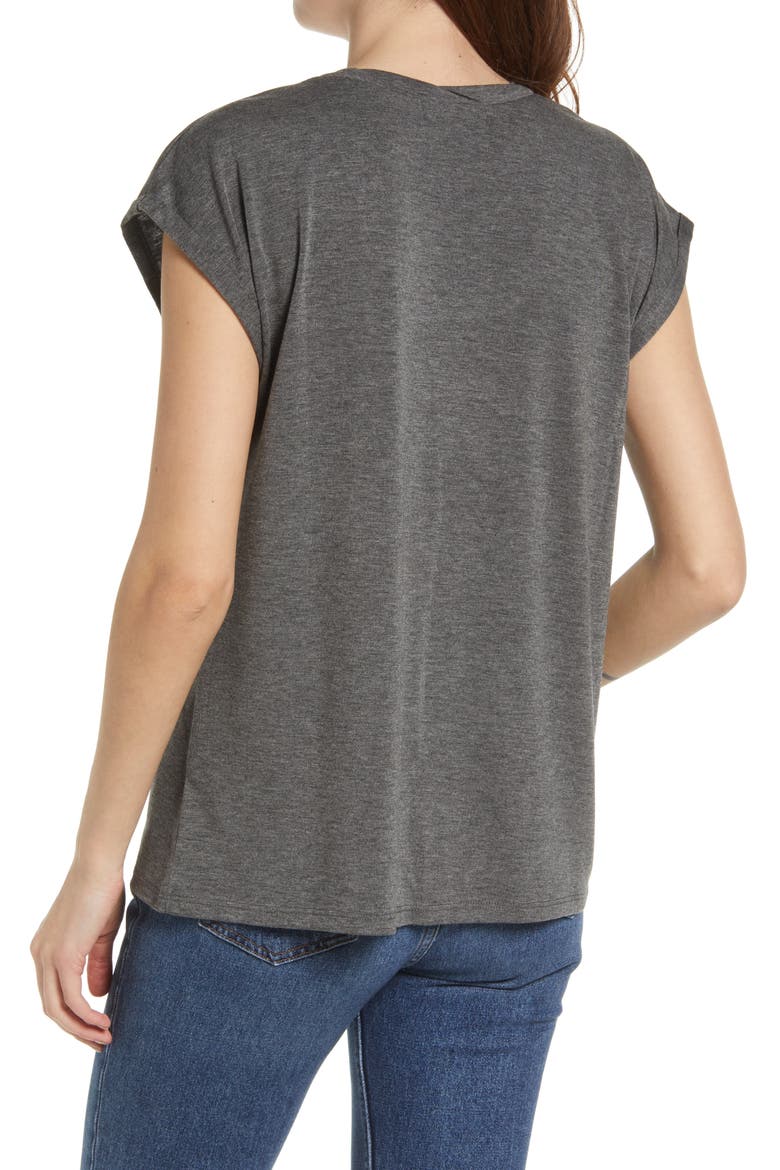 Twist Detail T-Shirt, Alternate, color, GREY MEDIUM CHARCOAL HEATHER
