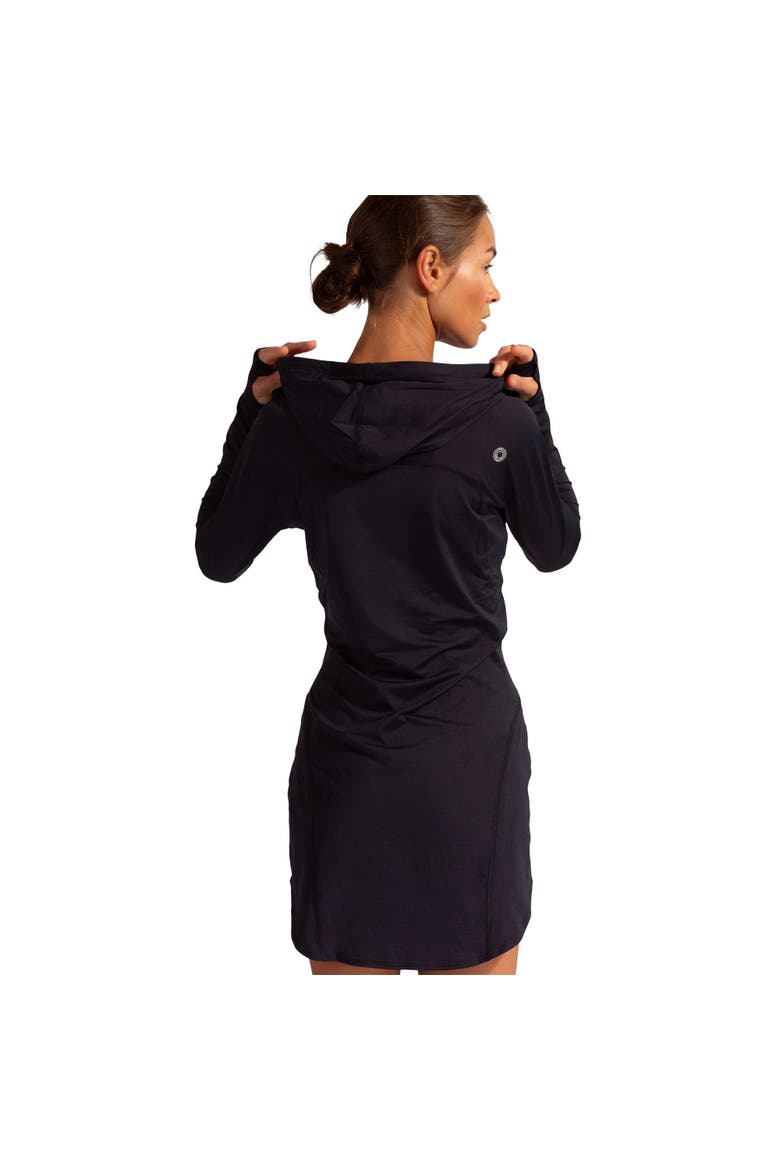 Women's Long Sleeve Sun and UV Protection Hoodie Dress Relaxed, Alternate, color, Black