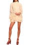 Claudia Lace & Ruffle Detail Long Sleeve Silk Minidress