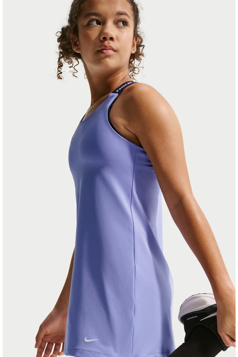 Kids' Pro Dri-Fit Dress, Alternate, color, LIGHT THISTLE/ BLACK/ WHITE