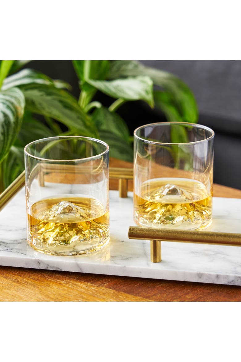 Mountain Crystal Tumblers Set of 2, Alternate, color, Clear