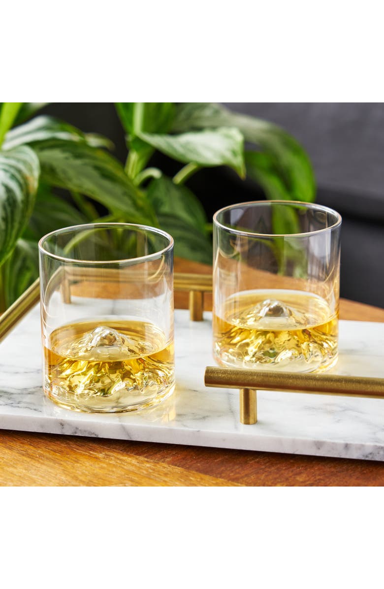 Viski Mountain Crystal Tumblers Set of 2, Alternate, color, Clear