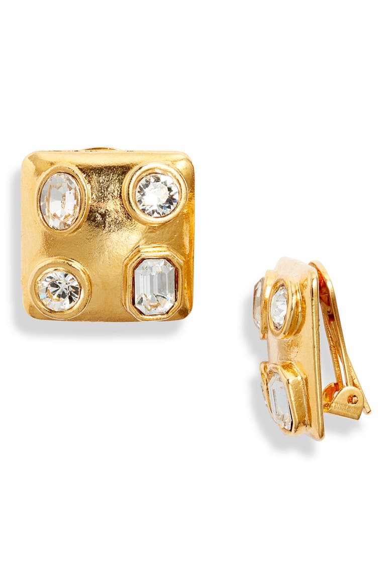 Pavé Stud Earrings, Main, color, GOLD