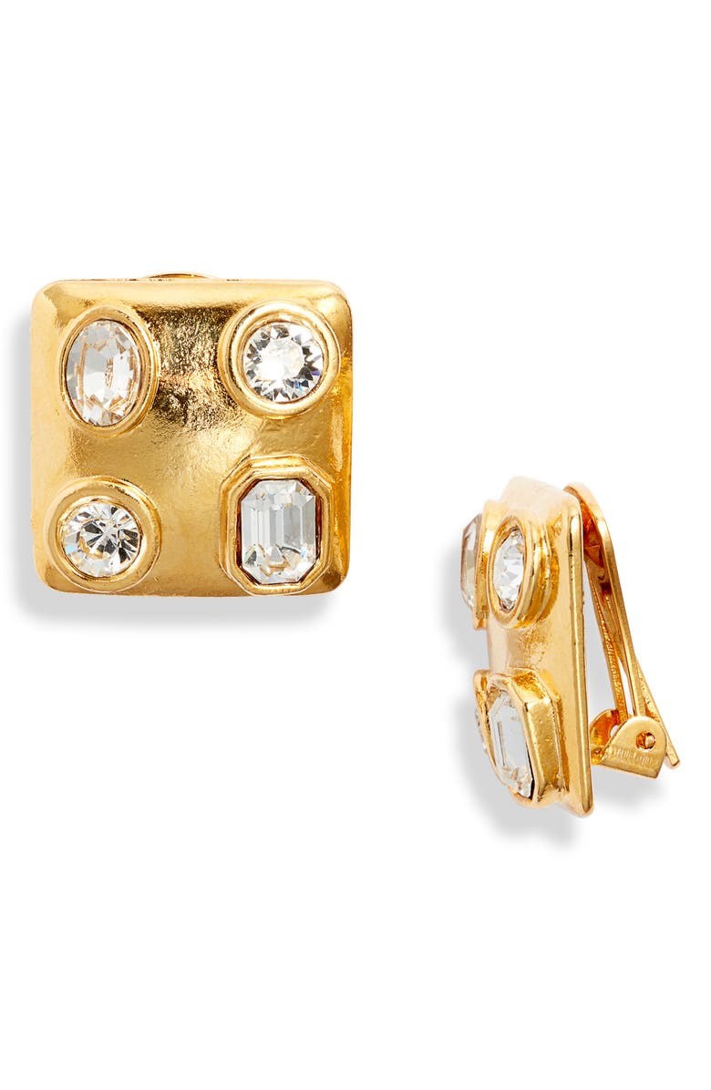 Kenneth Jay Lane Pavé Stud Earrings, Main, color, Gold