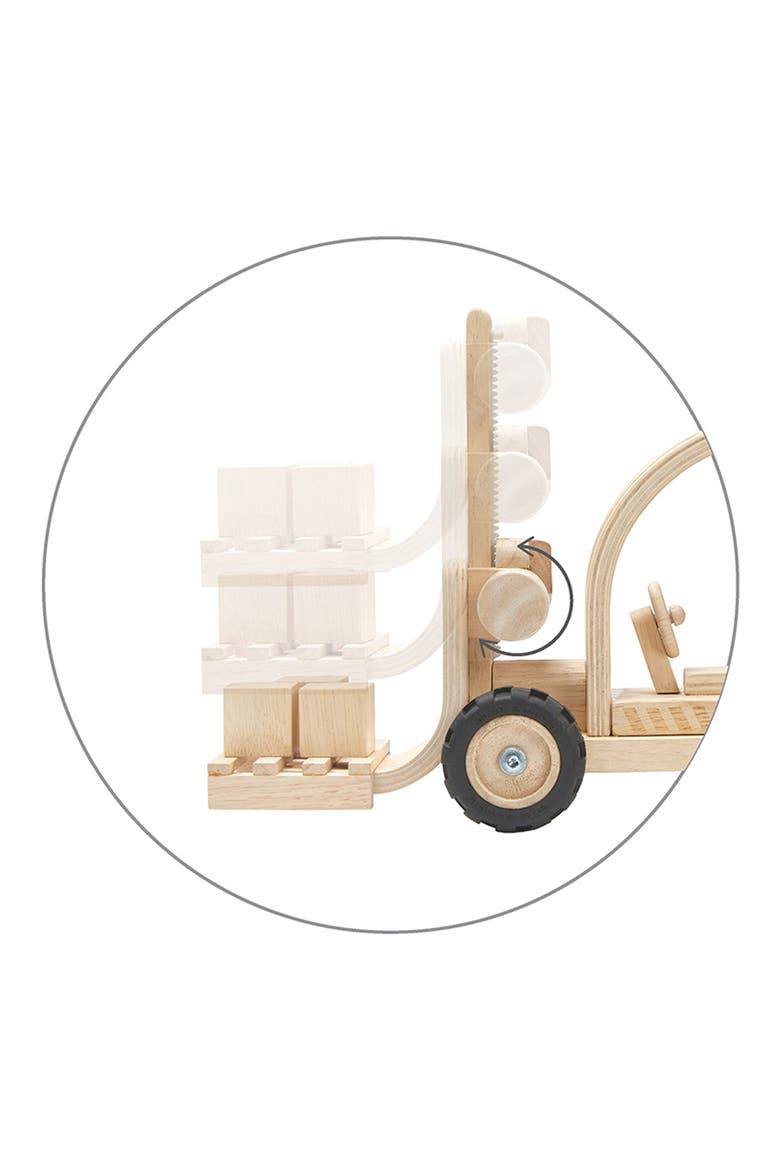 Wooden Forklift Toy, Alternate, color, NATURAL
