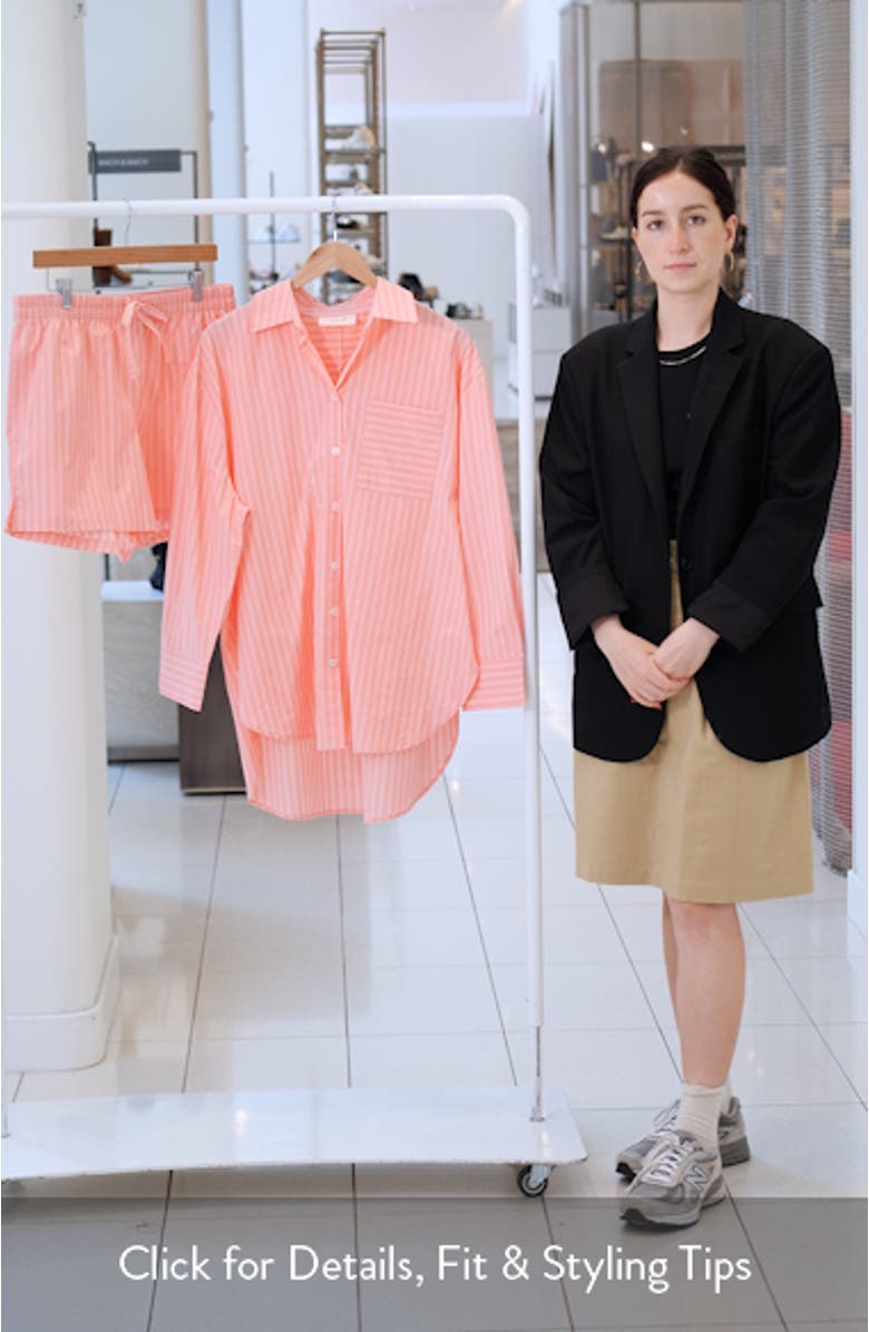 Double Stripe Short Cotton Pajamas, sales video thumbnail