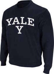 COLOSSEUM Men's Colosseum Navy Yale Bulldogs Arch & Logo Crew Neck Sweatshirt