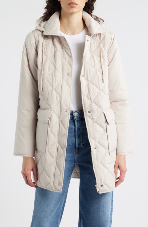 Quilted Jacket with Removable Hood
