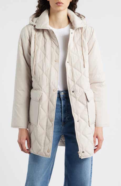 Bernardo Quilted Jacket with Removable Hood