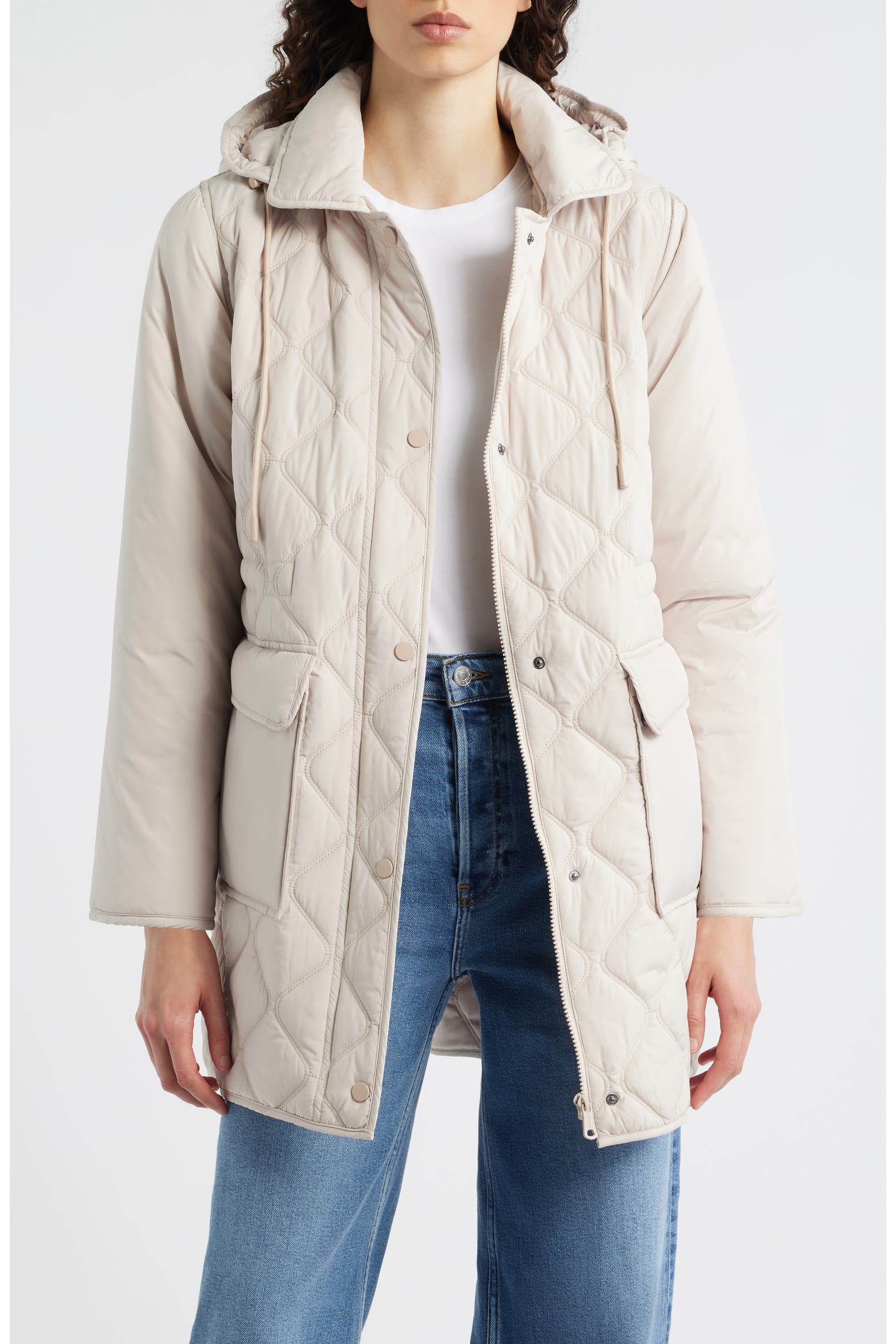 Removable Cores Bernardo Quilted Jacket with Removable Hood (Women) | Nordstrom