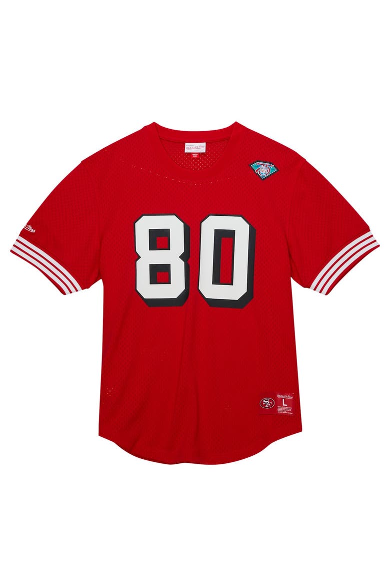 Men's Mitchell & Ness Jerry Rice Scarlet San Francisco 49ers Retired Player Name & Number Mesh Top, Alternate, color, Scarlet
