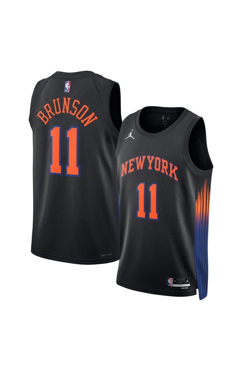 Jordan Brand Unisex Jordan Brand Jalen Brunson Black New York Knicks Swingman Jersey - Statement Edition, Main, color, Black