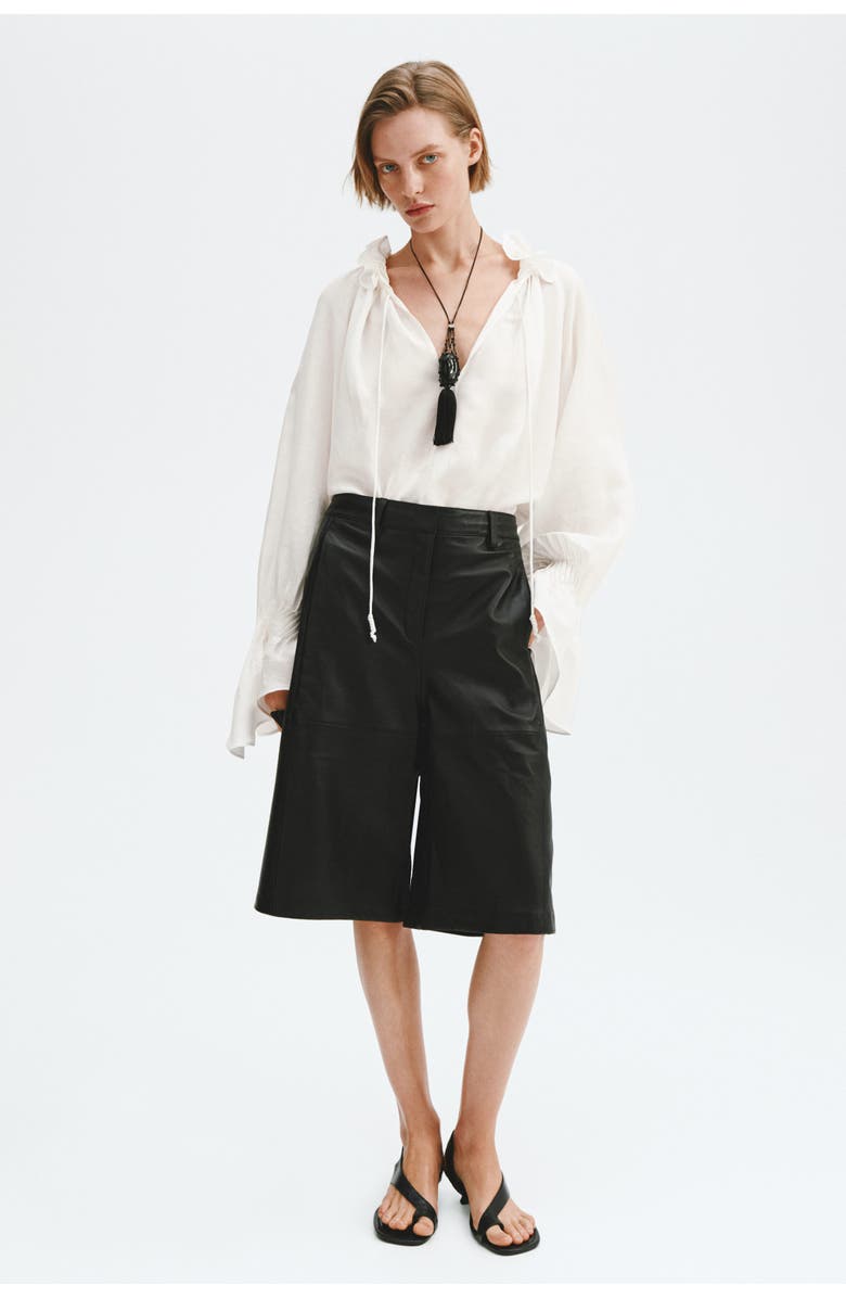 H&M Oversized linen-blend shirt, Main, color, White