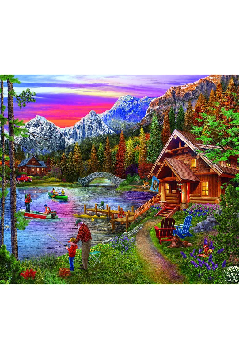 Stone Bridge Lake 300 piece Jigsaw Puzzle for Adults, Alternate, color, Multicolor