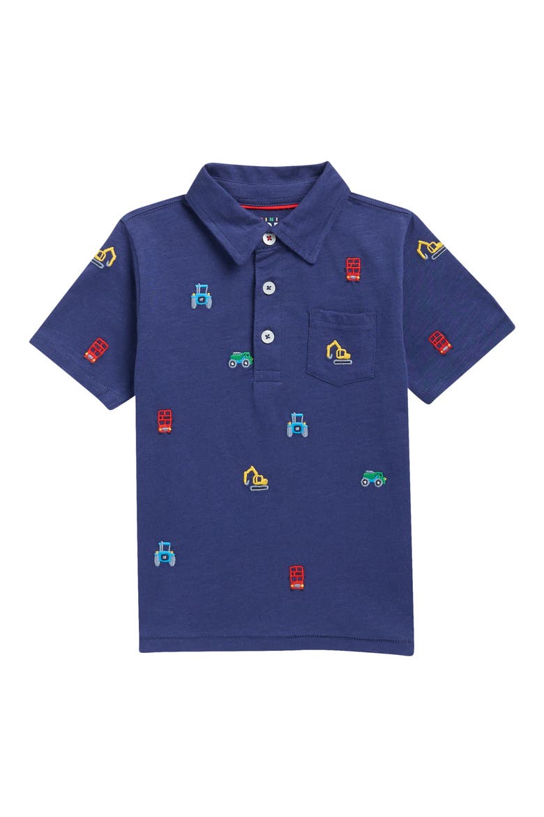 Kids' Embroidered Cotton Slub Polo, Main, color, TWILIGHT BLUE