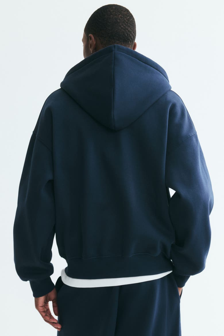Oversized-Fit Hooded Jacket, Alternate, color, Navy blue