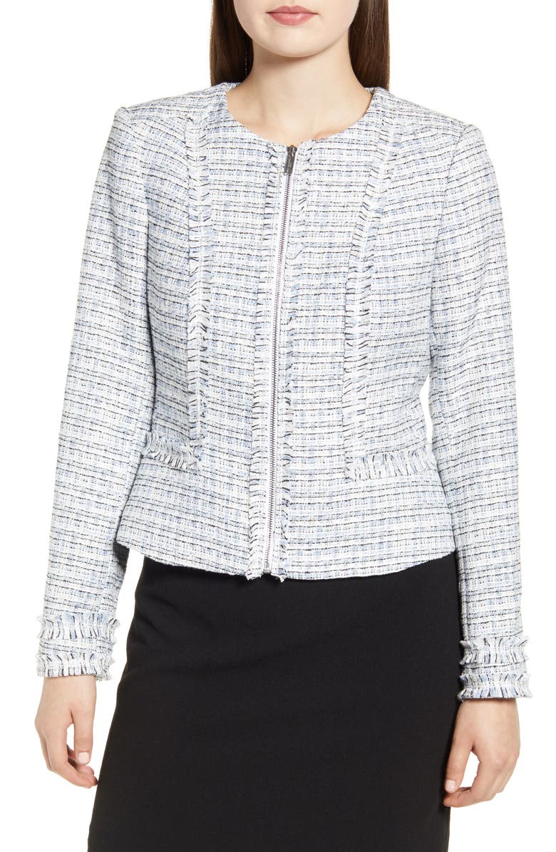 KARL LAGERFELD PARIS Tweed Jacket, Main, color, 