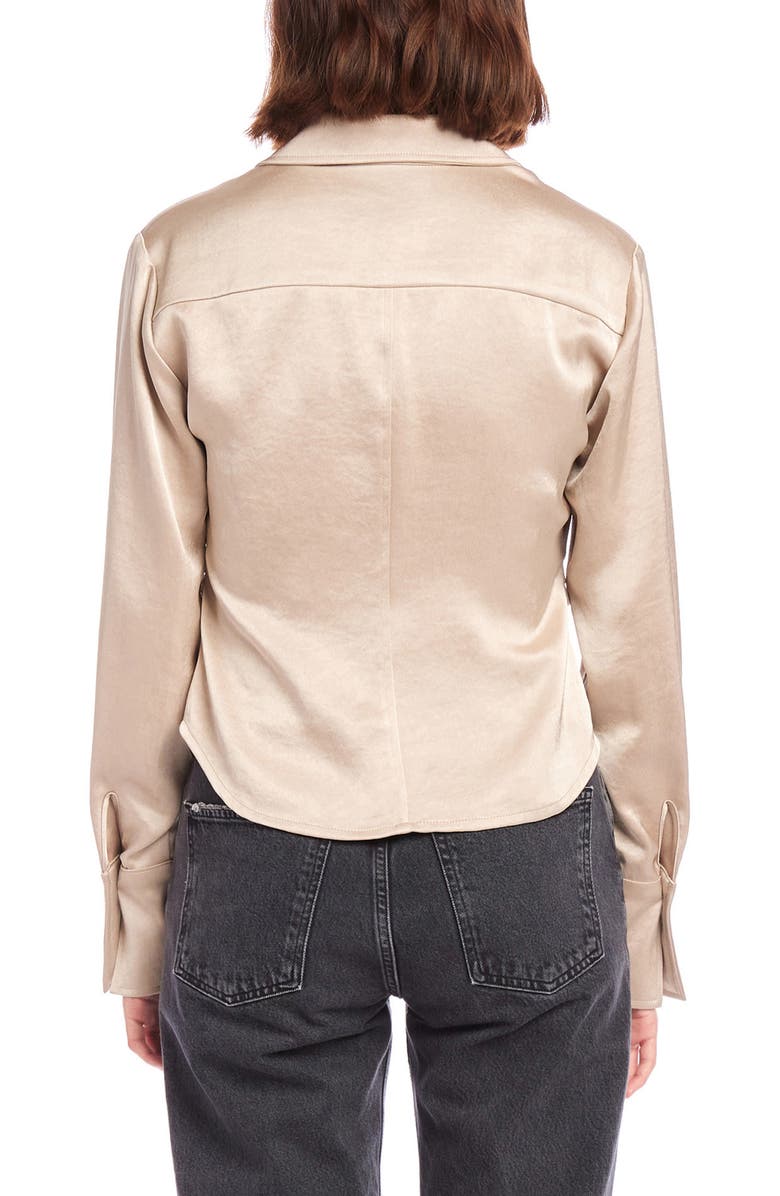 FIFTEEN TWENTY Tawnie Side Pleat Satin Shirt, Alternate, color, 