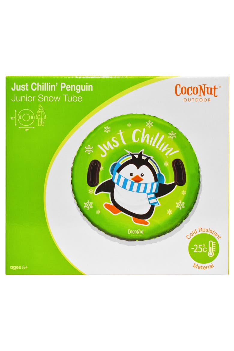 Just Chillin Green Penguin 32" Junior Snow Tube, 5+, Alternate, color, Multicolored