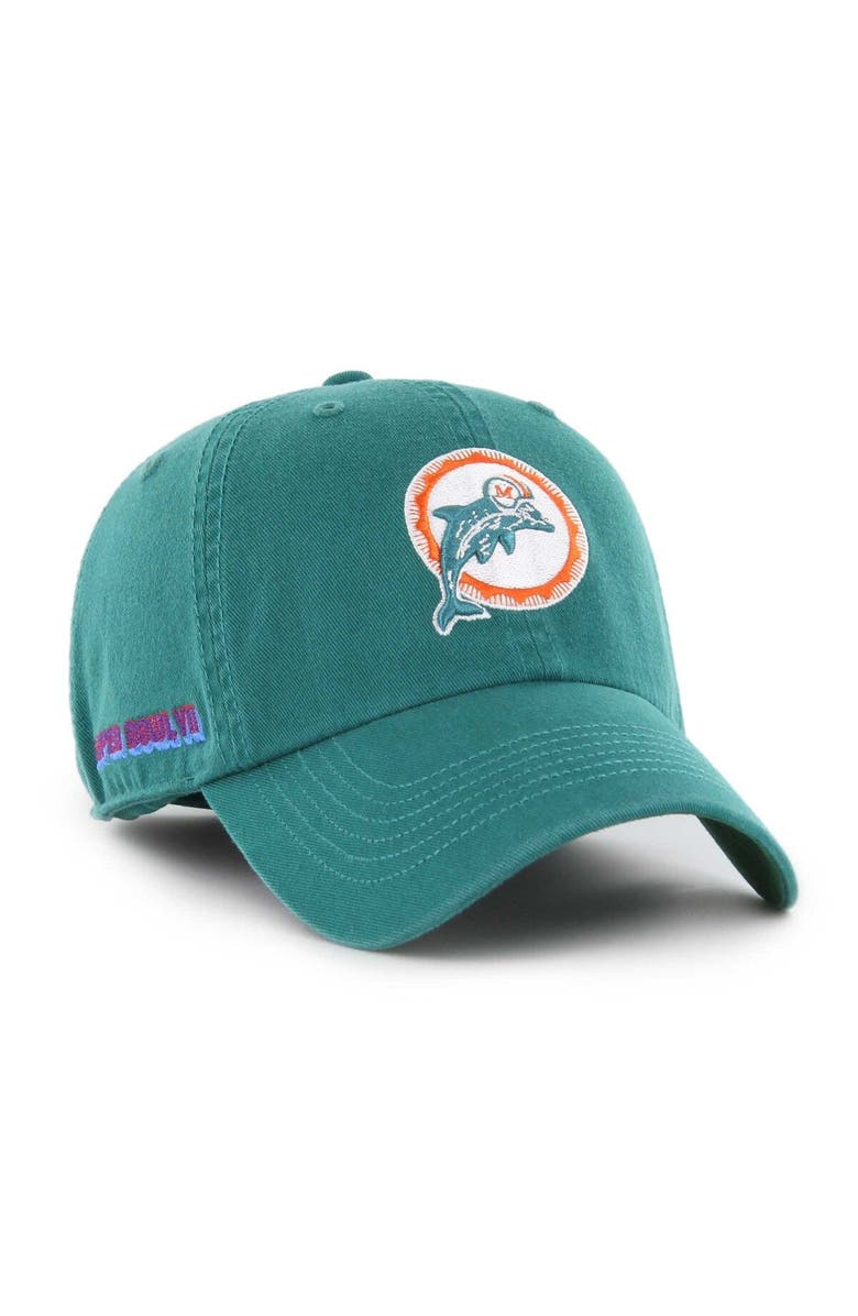 '47 Men's '47 Aqua Miami Dolphins Sure Shot Franchise Fitted Hat, Main, color, 