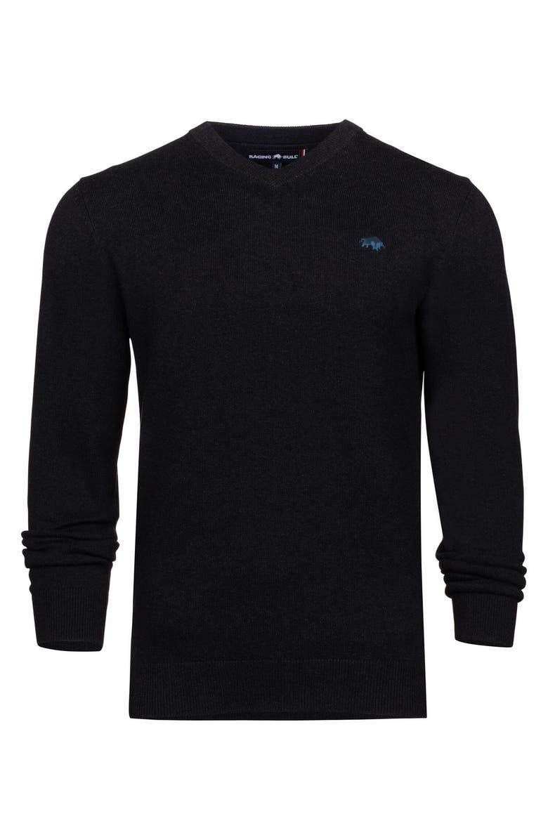 Raging Bull Classic V-Neck Sweater, Alternate, color, Black