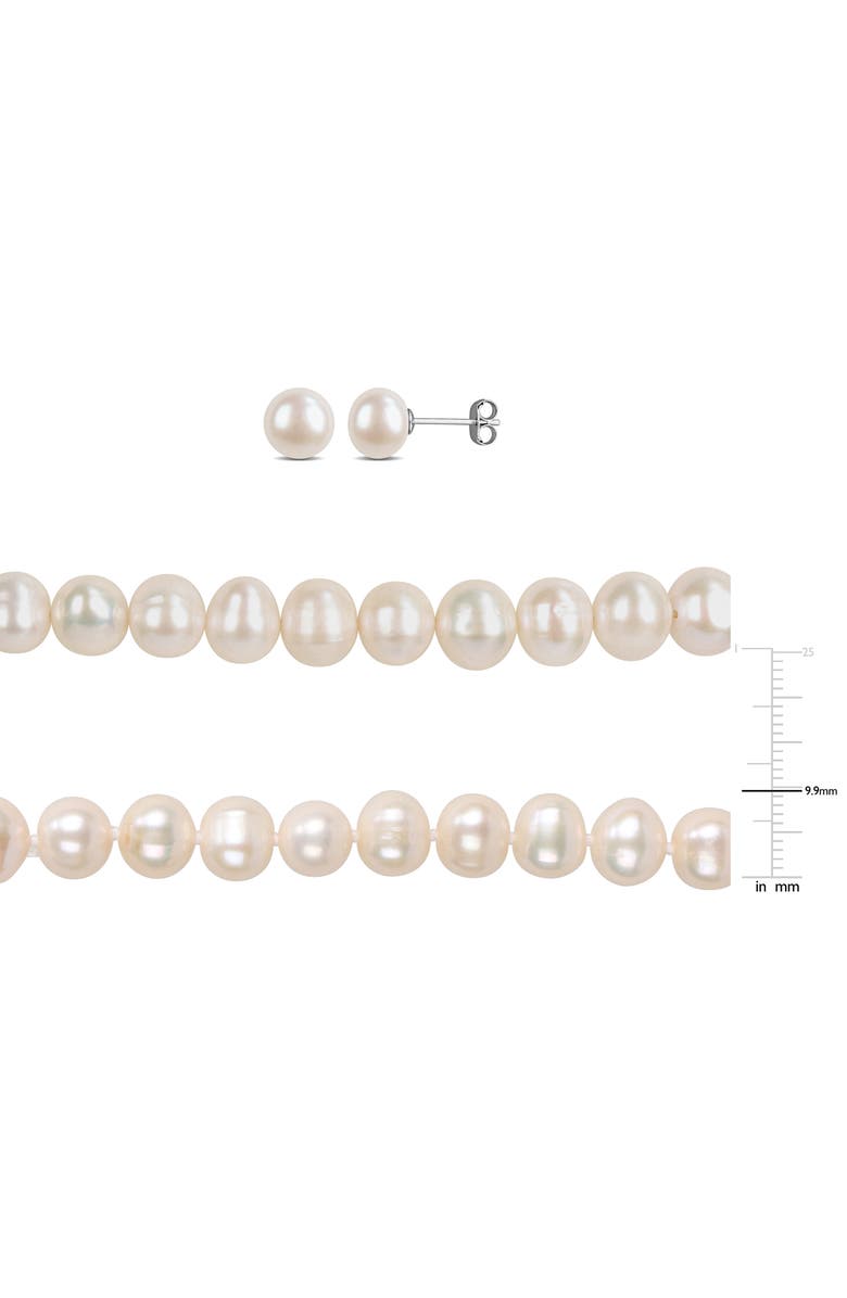 DELMAR Cultured Freshwater Pearl Necklace, Bracelet & Stud Earrings Set, Alternate, color, Pearl