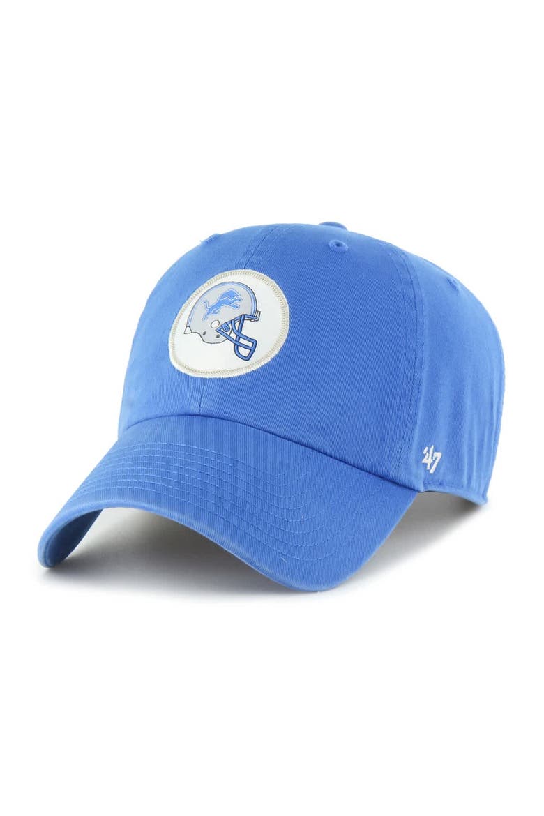 Men's '47  Blue Detroit Lions Hard Hat Clean Up Adjustable Hat, Main, color, Blue