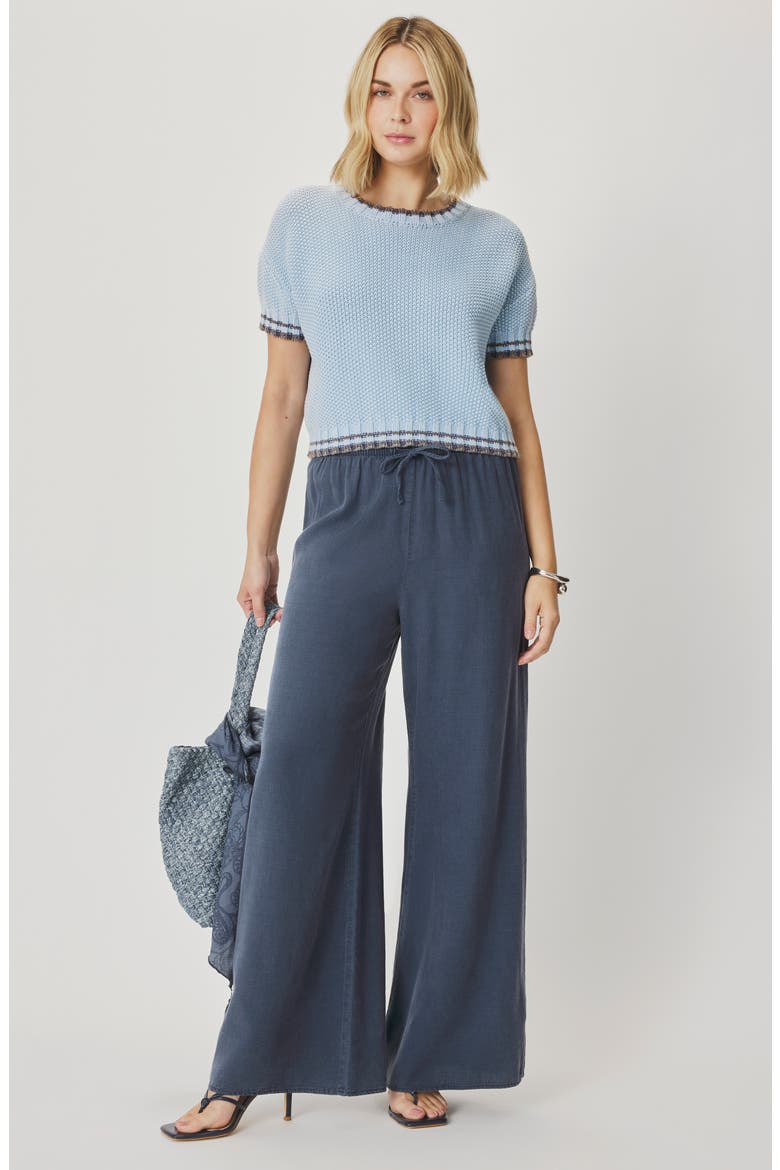 Ann Marie Short Sleeve Cotton Sweater, Alternate, color, COUNTRY AIR BLUE/ INDIGO
