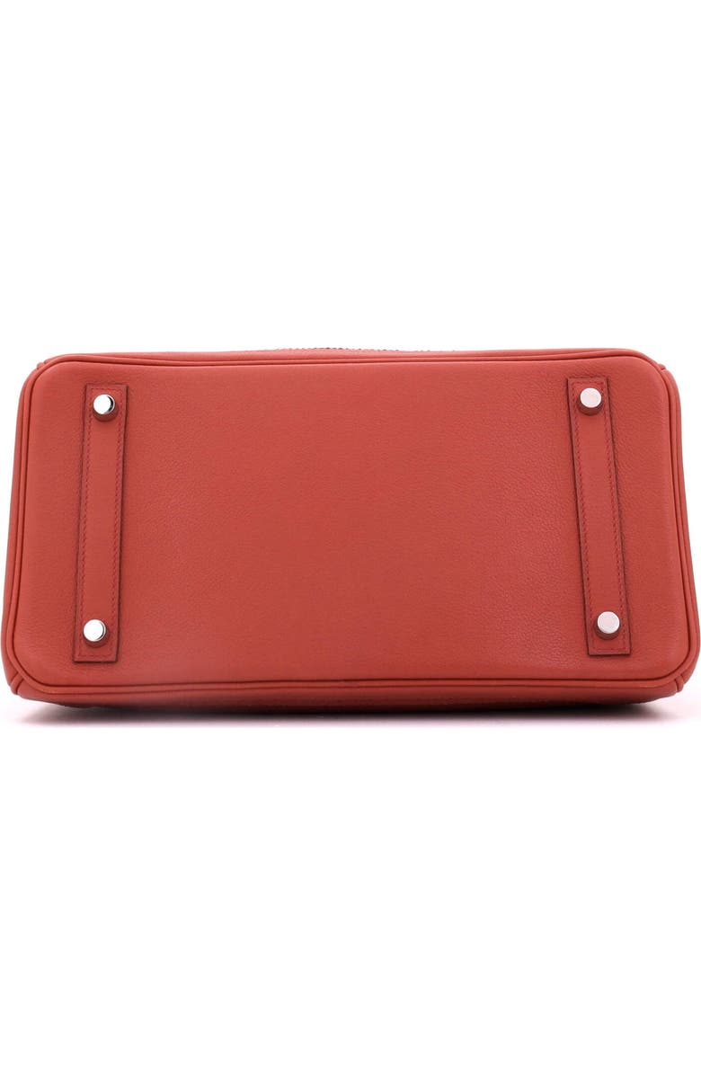 Pre-Owned Hermes Birkin Ghillies Bag Orange Clemence and Evercolor with Palladium Hardware 30, Alternate, color, Brique