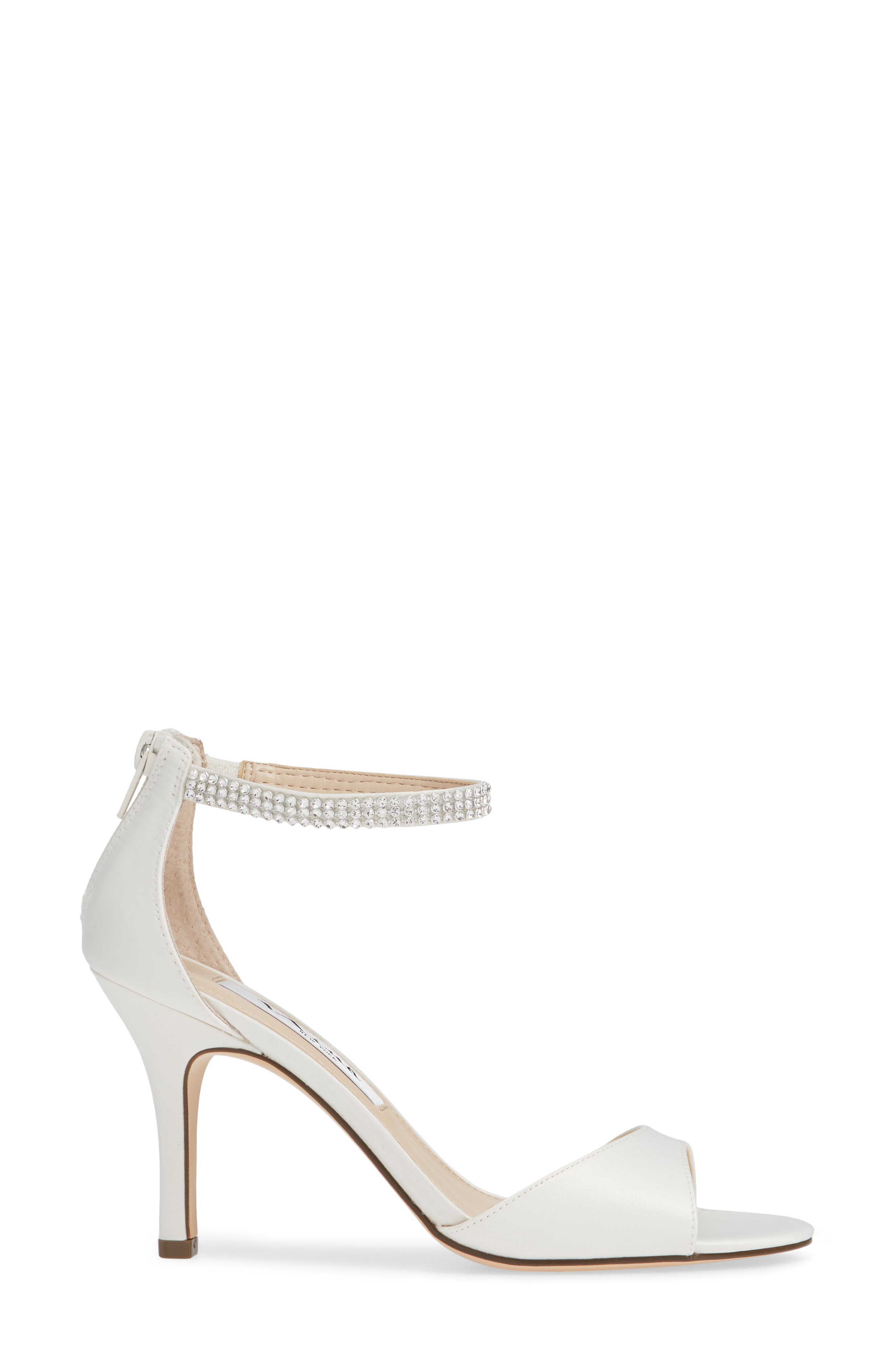 Nina Volanda Ankle Strap Sandal, Alternate, color, Ivory Satin