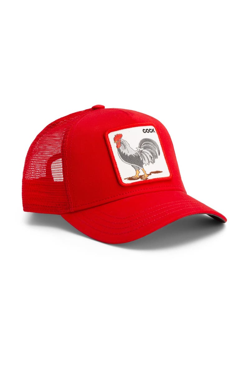 Men's  Red Goorin Bros The Rooster Adjustable Trucker Hat, Alternate, color, Red