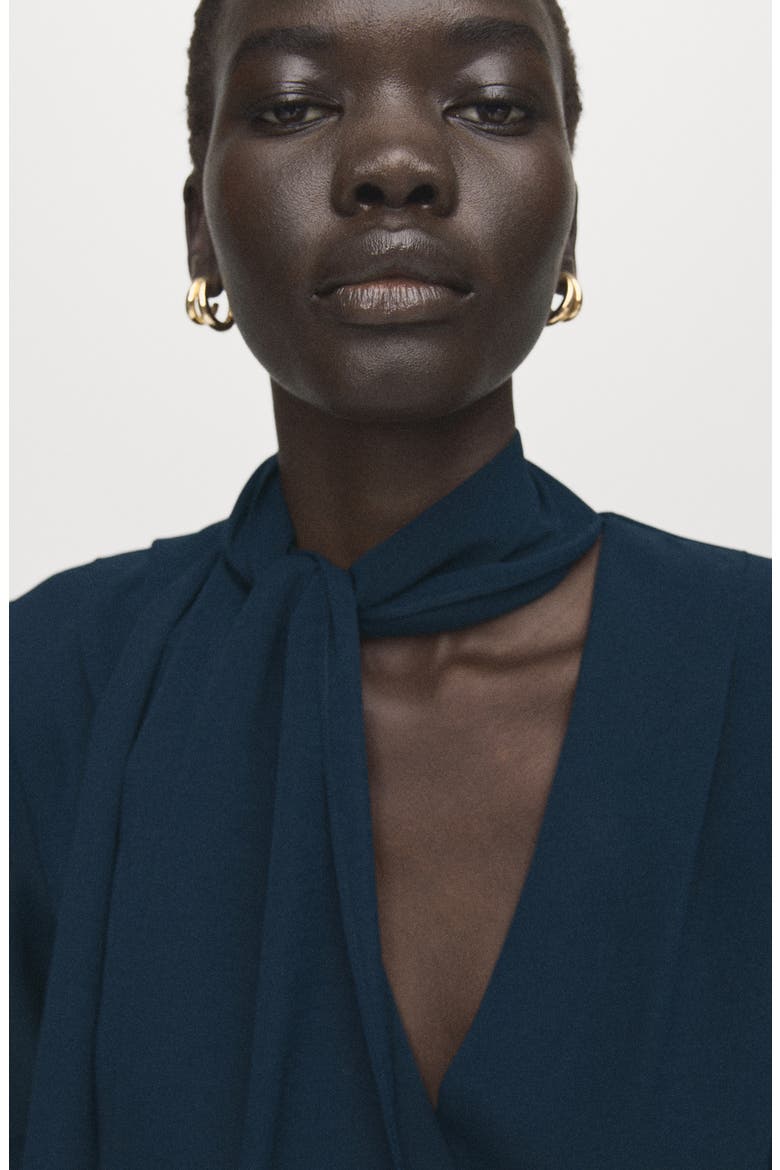 Foulard Drape Long Sleeve Dress, Alternate, color, NAVY