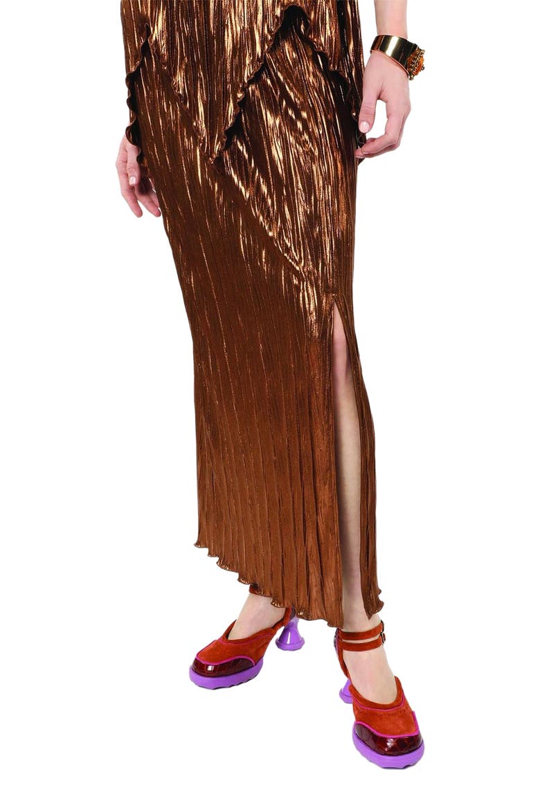 Fortuny Pleats Skirt, Main, color, Bronze