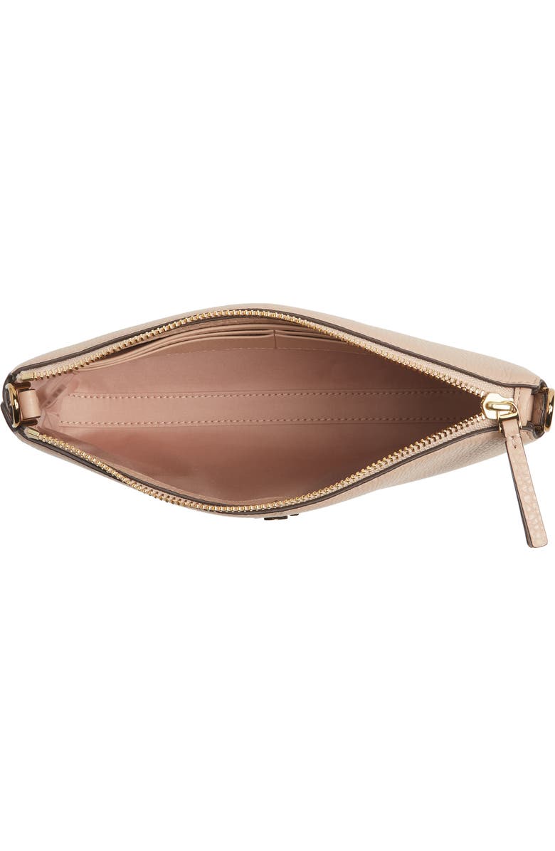 Tory Burch Mercer Pebbled Zip Crossbody Bag, Alternate, color, Devon Sand