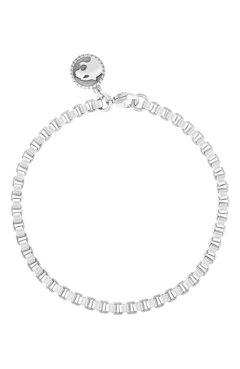 EFFY Men's Sterling Silver Box Chain Bracelet, Main, color, White