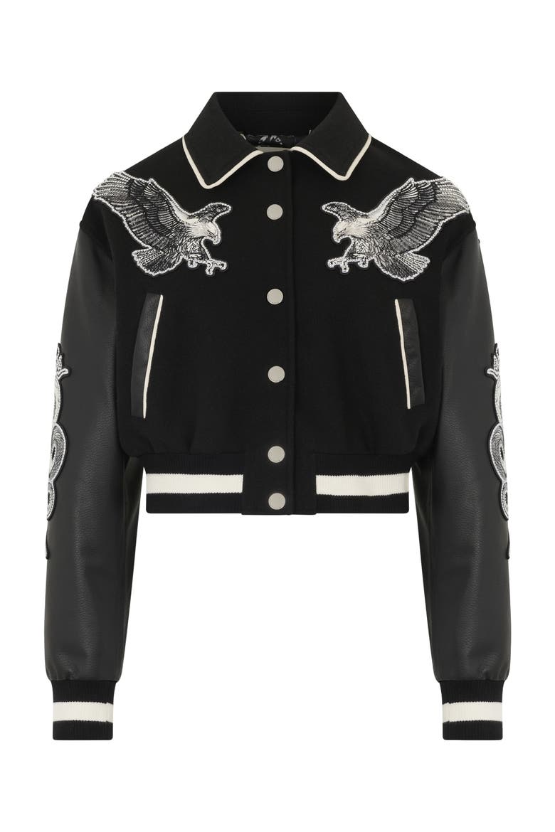 Varsity Jacket Tattoo Strass Women, Main, color, black