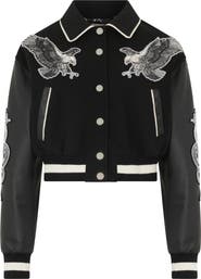 PHILIPP PLEIN Varsity Jacket Tattoo Strass Women