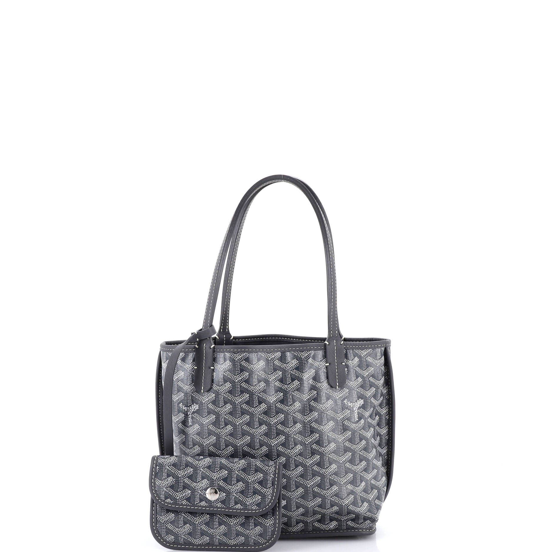 Pre-Owned Goyard Anjou Reversible Tote Coated Canvas Mini, Alternate, color, Gray