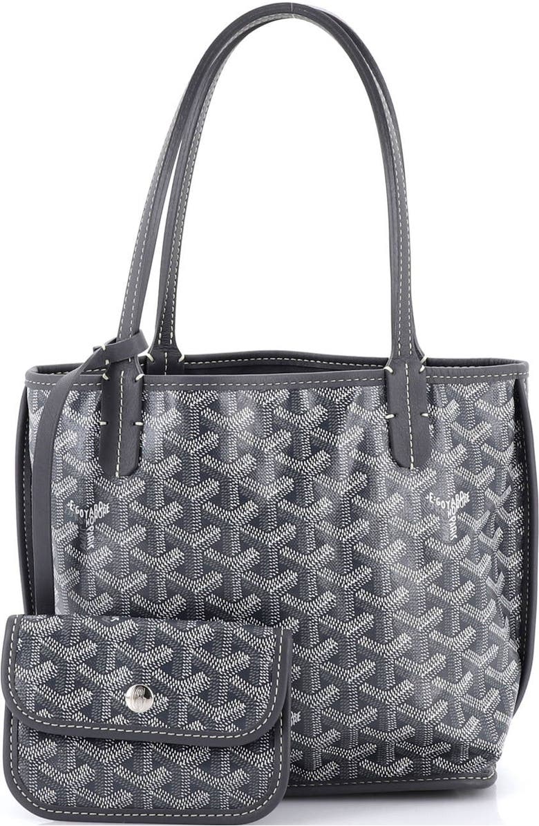 Pre-Owned Goyard Anjou Reversible Tote Coated Canvas Mini, Alternate, color, Gray