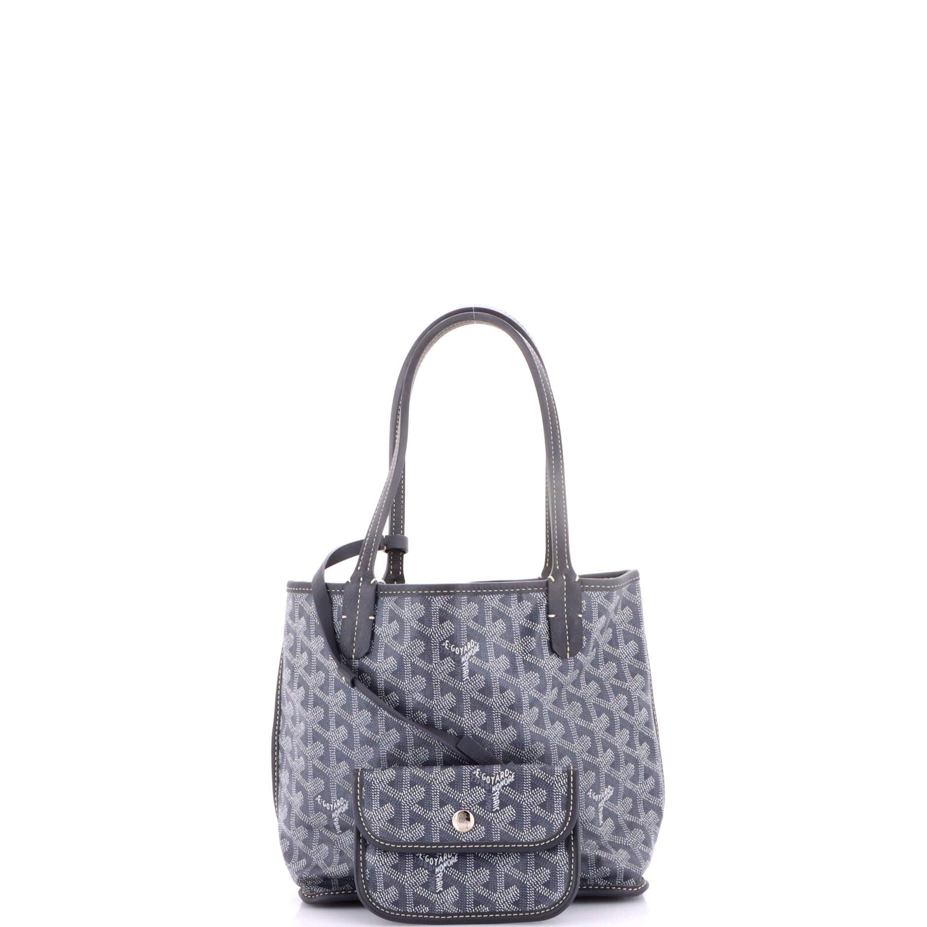 Pre-Owned Goyard Anjou Reversible Tote Coated Canvas Mini, Alternate, color, Gray