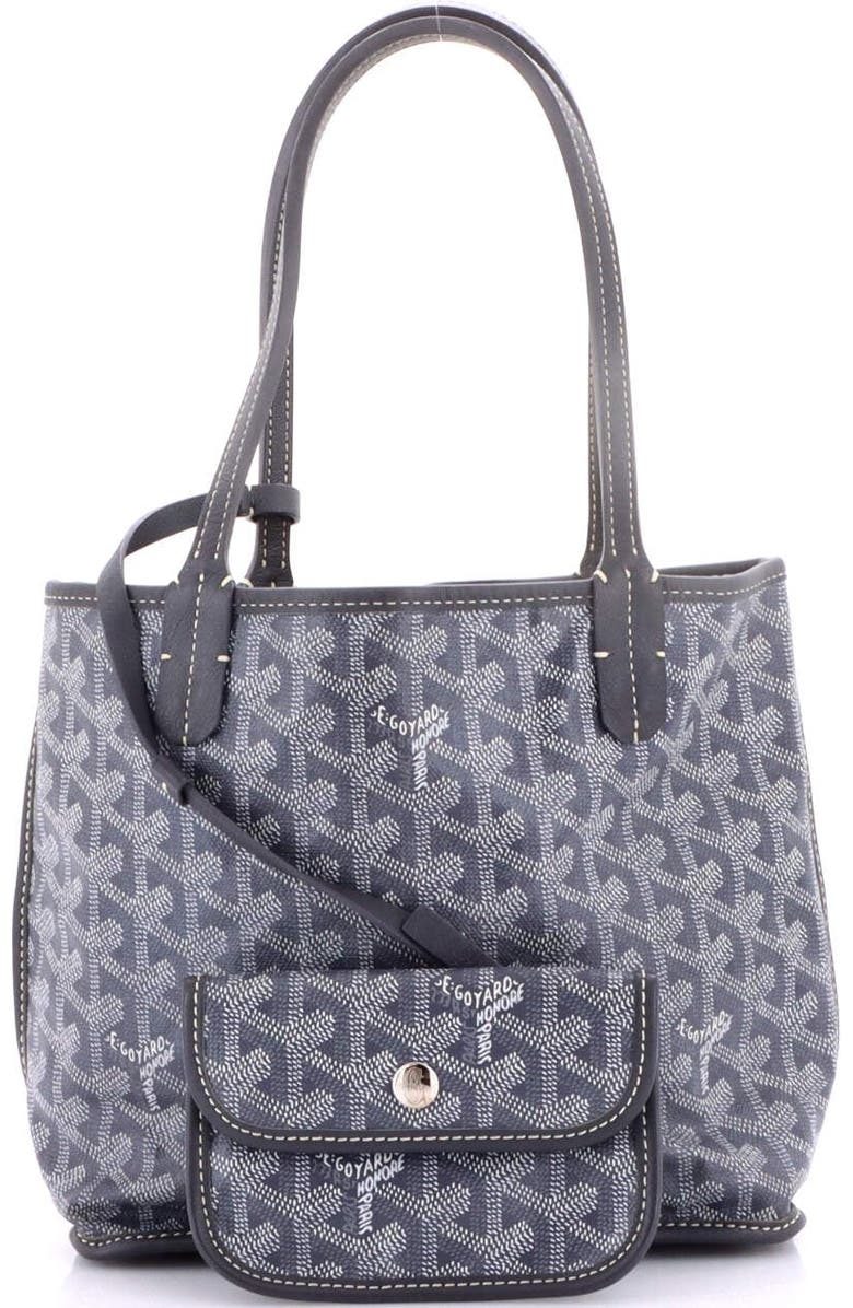 Pre-Owned Goyard Anjou Reversible Tote Coated Canvas Mini, Alternate, color, Gray