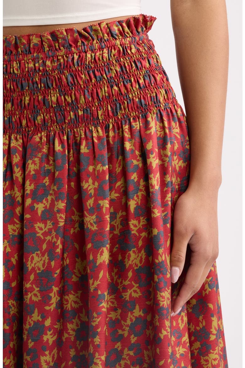 Canary Silk Midi Skirt, Alternate, color, GUILDED POPPY